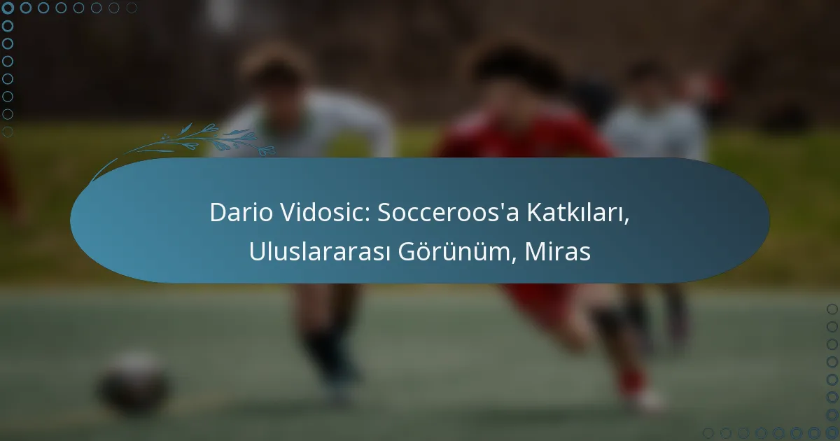 Read more about the article Dario Vidosic: Socceroos’a Katkıları, Uluslararası Görünüm, Miras