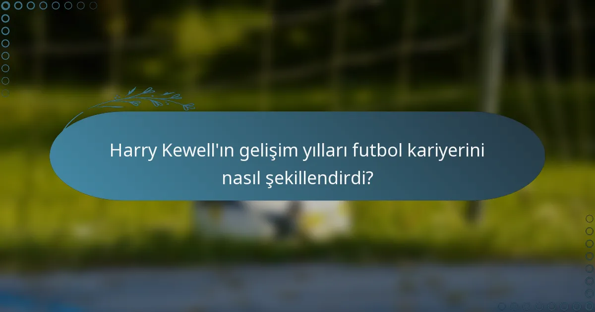 Harry Kewell'ın gelişim yılları futbol kariyerini nasıl şekillendirdi?